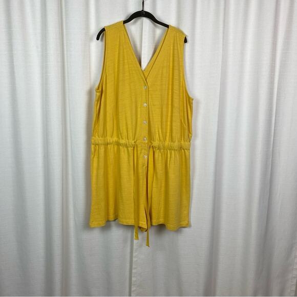 LOFT Plus Yellow Cotton V Neck Romper Sz.22W NWT - Picture 3 of 15